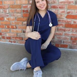 Women's Navy Blue Scrub Set